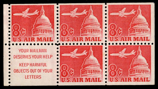 US #C64b I, VF mint never hinged, post office fresh, booklet pane,  FRESH!