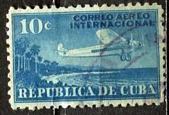 Cuba; 1931: Sc. # C5; Used Single Stamp +