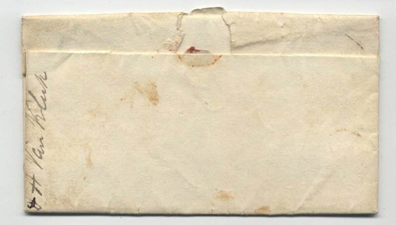 1823 Newburgh NY stampless cover postmaster free frank [y6910]