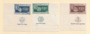 Israel: Sc #28-30, MNH W/Tabs (55291)