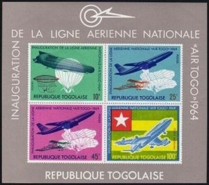 Togo 499a,MNH.Michel Bl.16. National Airlines,1964.