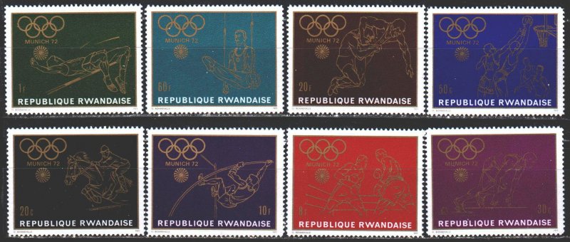 Rwanda. 1971. 455-62. Munich Summer Olympics. MNH.