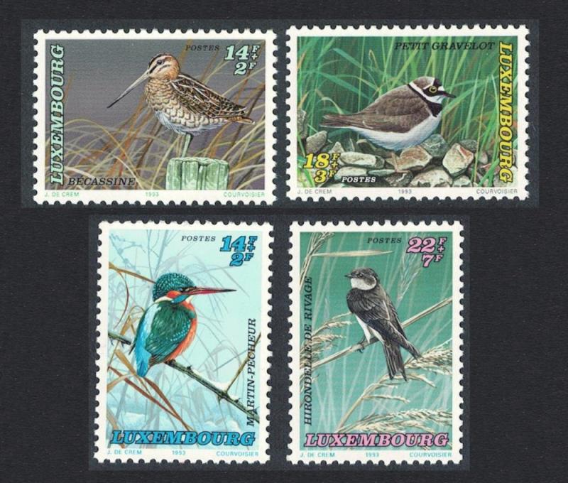 Luxembourg Birds Snipe Kingfisher Plover Martin 4v SG#1364-1367