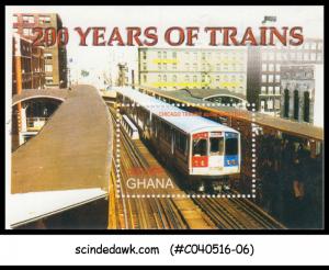GHANA - 2004 200yrs OF TRAINS / RAILWAY - MINIATURE SHEET MINT NH