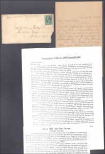 Oldham County Tascosa Very Historic Letter ( Postal History ), 1883