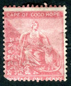 Cape of Good Hope 1864. 1d rose red. Used. Crown CC. SG23a.