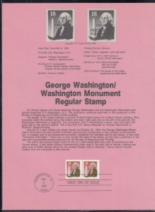  USPS Souvenir Page # SP698 - George Washington Monument Scott 2149