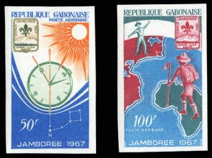 Gabon #C56-57, 1967 Boy Scouts, imperf. set of two, never hinged