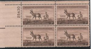 1078: Wildlife Conservation - Plate Block - MNH - 25430-UL