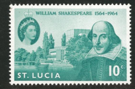 Saint Lucia Scott 196 MH* Shakespeare stamp 1964