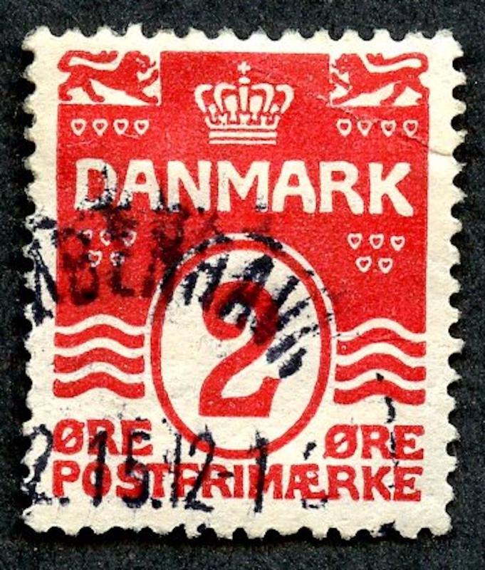 Denmark Sc# 58a, Used, Perf. 14 x 14.5, SCV $19.00