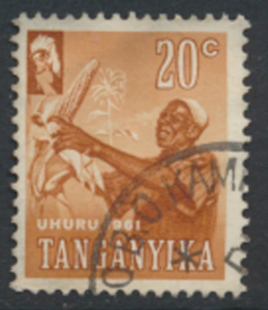 Tanganyika SG 111  Used 1961 Independence  Harvesting Maize SC# 48  See scan