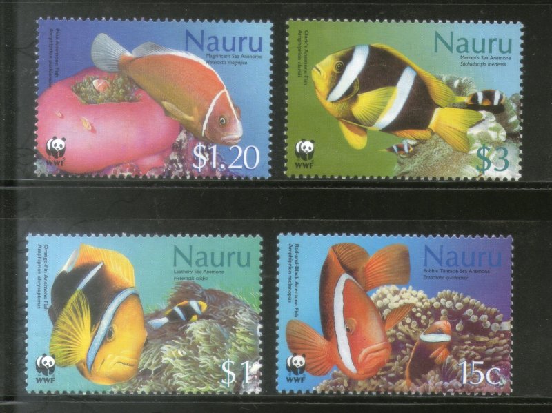 Nauru 2003 WWF Anemones Marine Life Fish Sc 514-17 Fauna MNH # 324