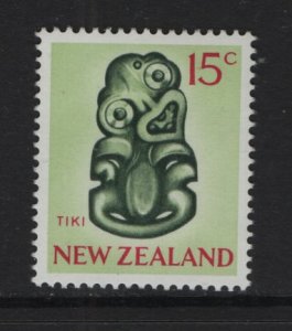 New Zealand  #395  MH  1968   Tiki 15c