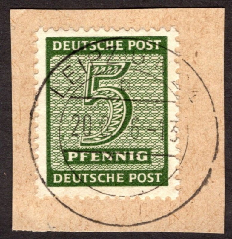 1945, Germany, West Saxony, 5pf, Used, Mi 128Y