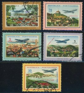 Macao Portuguese #C16-C20 Airmail Postage Stamps Planes Aviation 1960 Used