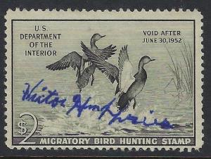 1951 USA Duck Hunting Stamp - Scott # RW18 - Used  (QQ37)