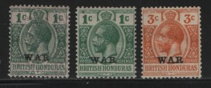 BRITISH HONDURAS  MR1-MR3  MINT HINGED