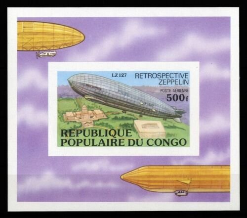 1977 Congo Brazzaville 582/B11b Zeppelins 20,00 €