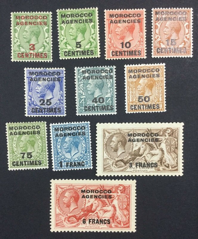 MOMEN: MOROCCO AGENCIES SG #191-201 1917-32 MINT OG H £70 LOT #226428-5409