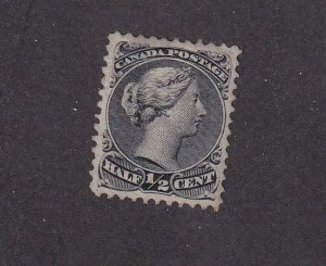 CANADA # 21a VF-MH 1/2ct SMALL QUEEN CAT VALUE $180