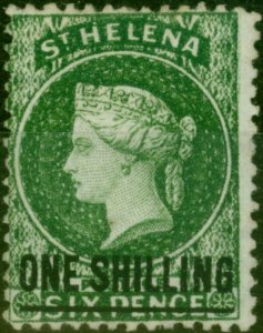 St Helena 1871 1s Deep Green SG19 Type C Fine MM