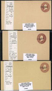 Scott# U282-284 SPECIMEN Overprint on Mint Entire/Wrapper 3x  (52146) 