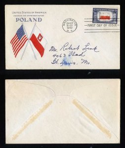 # 909 First Day Cover addressed with Grimsland cachet Washington, DC 6-22-1943