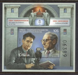 1936 - SERBIA 2022 - United Kingdom Centenary of the BBC - Radio - TV - MNH S/S