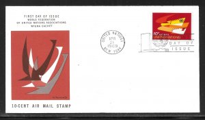 United Nations NY C14 1969 Airmail WFUNA Cachet FDC First Day Cover