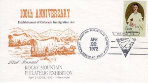 100TH ANN ESTABLISHMENT COLORADO IMMIGRATION ACT  - DENVER, CO  1972  FDC17610