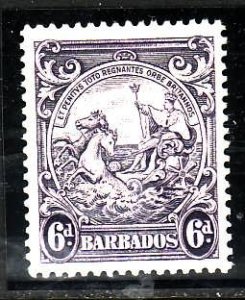 Barbados-Sc#199-unused LH 6p violet Colony seal-id2-1938-47-horizontal gum line