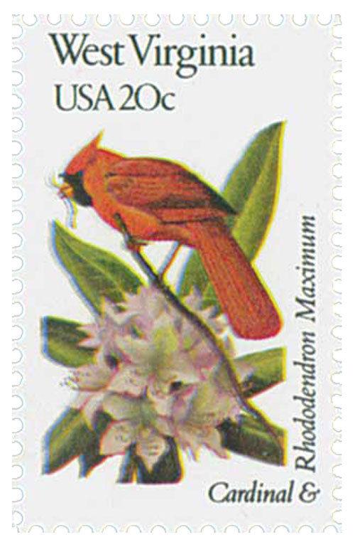 1982 20c State Birds & Flowers, W. Virginia, Rhododendron Max Scott 2000 Mint NH