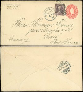 OCT 12 1900 Berlin NH Cds, STAHL BROS. C/C, Transatlantic to GERMANY, #263 #U362