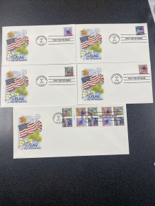 FDC 4785f Flags For All Seasons Pane Of 10 1st Day Of Issued 2013 - 5 Covers