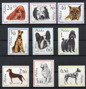 Poland 1963 MNH Stamps Scott 1115-1123 Dogs