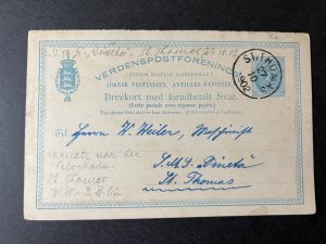 1902 Dutch Antilles Netherlands Postcard Cover St Thomas Local Use