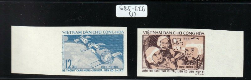 North Viet Nam - 1972 - Sc 685 - 686 - Fl. of Soyuz 11 - Imperf - MNH - #1