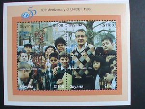 GUYANA STAMP-1996- SC#3027-50TH ANNIVERSARY OF UNITED NATION -MNH S/S SHEET VF