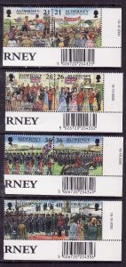 Alderney-Sc#155-62- id6-unused NH set-Military-Ships-Garrison Island-2000-