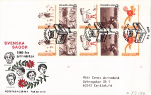 Sweden #837-841 FDC with left cachet/vignette Adventures of Nils Czeslaw Slania