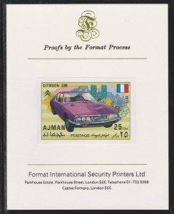 ALMAN 1971 MODERN CARS - CITROEN  imperf on FORMAT INTERNATIONAL PROOF CARD