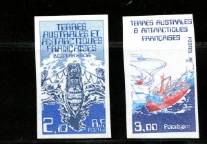 FSAT #123-124 (F107) Complete 1986 imperforated shipping issues, MNH, VF