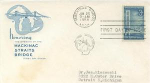 1958 Mackinac Straits Bridge (Scott 1109) Farnam FDC