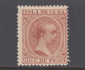 Cuba Sc 152 MLH. 1894 20c red brown King Alfonso, sound
