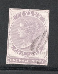 Ceylon #14        VF, Used, 1/2 p lilac, CV $250.00 .....  1290015