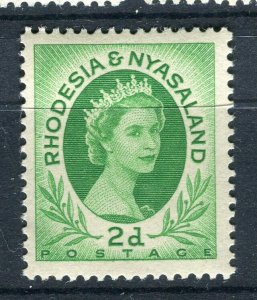 RHODESIA; NYASALAND 1954 early QEII portrait issue mint hinged 2d. value