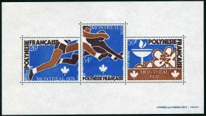 Fr Polynesia C136a sheet,MNH.Mi Bl.3. Olympics Montreal-1976.Running,Long Jump.