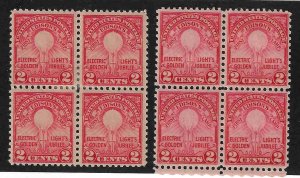 654-655 Mint,OG,HR/NH... Blocks of 4... SCV $7.00... #655 is XF