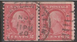 U.S. Scott #455 Washington Stamp - Used Pair